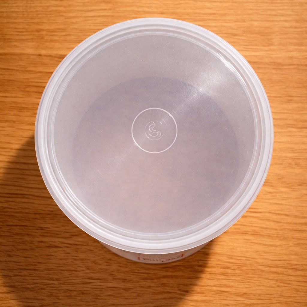 Round Container  1000 ML   Milky  + Transperent lid