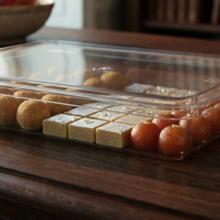 Rectangular Temper lock (Sweet Box) 1 Ltr Transperent