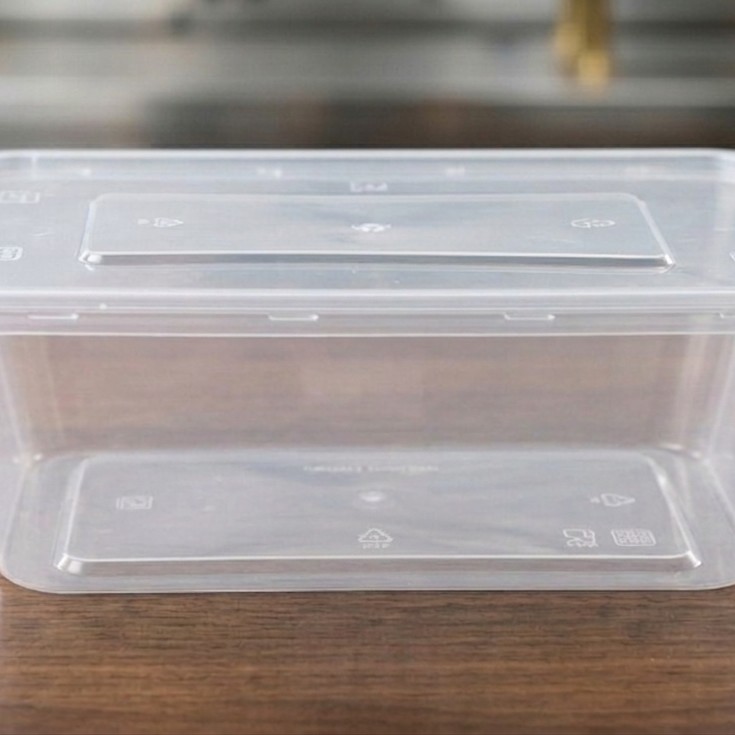 Rectangular Box 750 ML Transperent+ Transperent Lid
