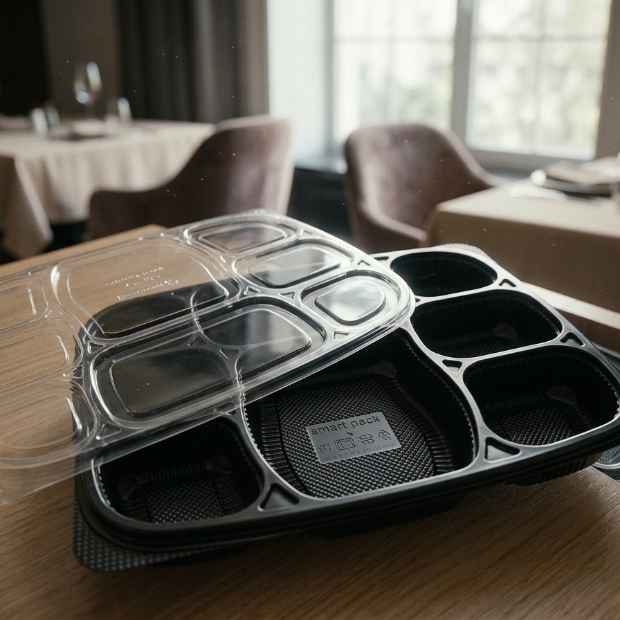 Flat 8 Compartment Meal Tray