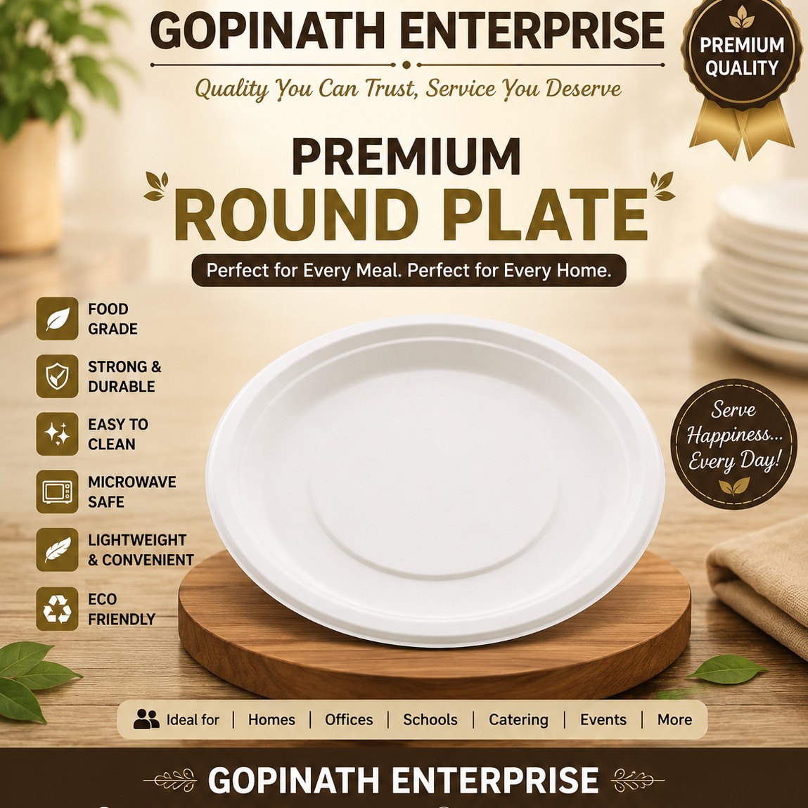 11" Plain Super Round Plate