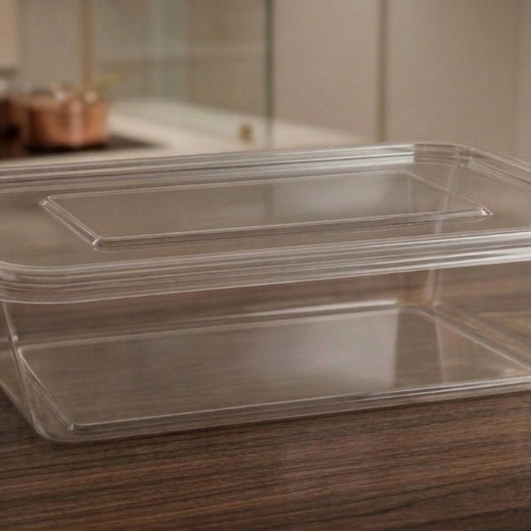 Rectangular Box 650 ML Transperent+ Transperent Lid