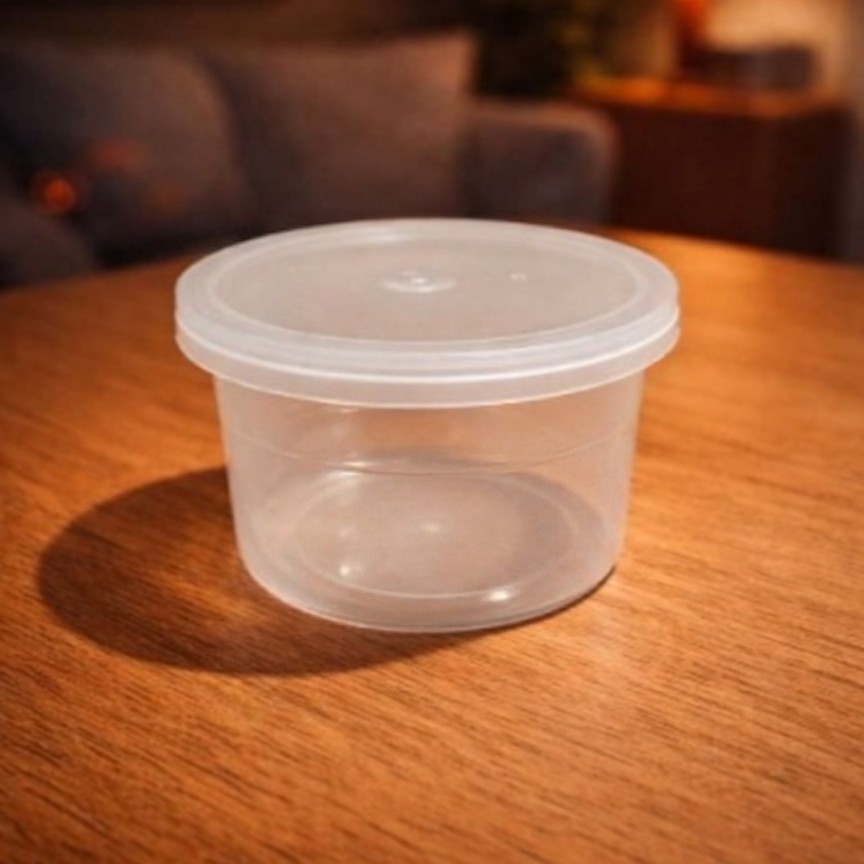 Round Container  25 ML   Transperent  + Transperent lid