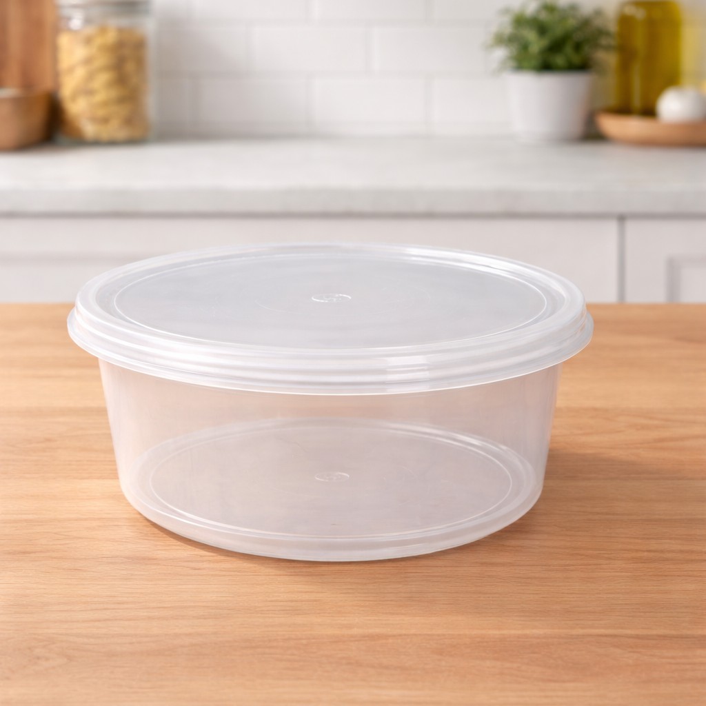 Round Container  500 ML   Transperent  + Transperent lid