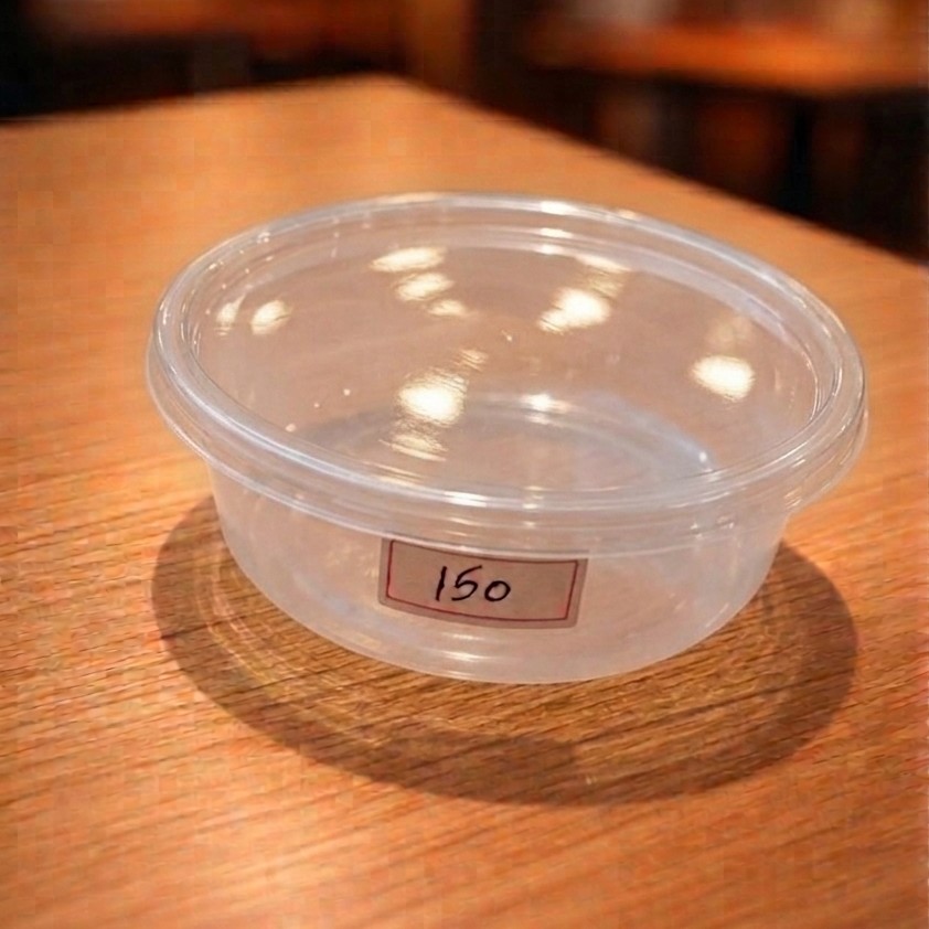 Round Container  150 ML   Transperent  + Transperent lid